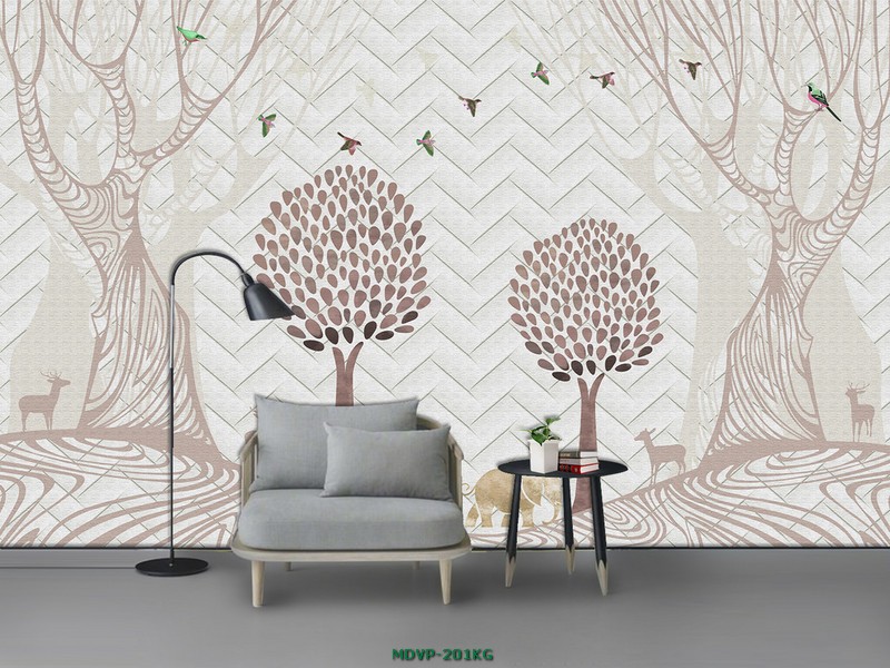 Tranh núi rừng cách điệu